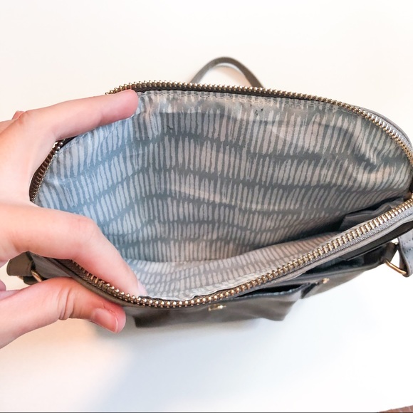 Large Gray Zipper Flap Crossbody - Picture 7 of 10